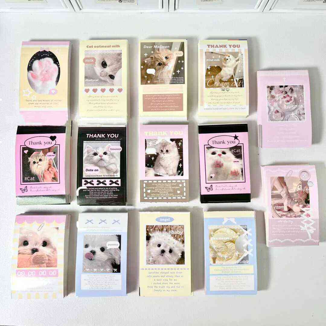 ins小猫小狗高级封口贴纸手帐装饰胶条礼物打包封箱胶带行李箱贴