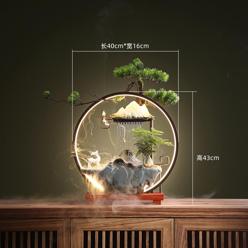 高档创流意水喷泉摆玄关招财生财办公件室客厅装饰乔迁开新居业礼