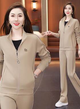 运服动套装春秋新87675787女春款时尚洋气品牌小个子初卫衣休闲三