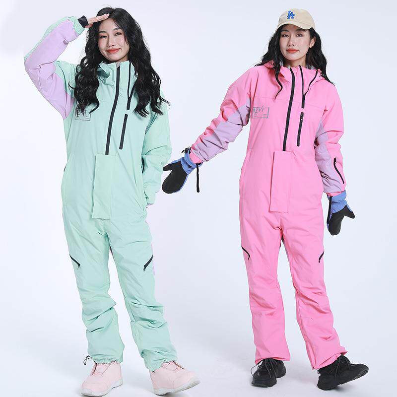 户外连体滑雪服保暖防风透气滑雪衣男女连体滑雪服滑雪装备