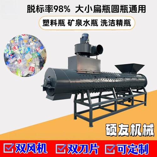 供应矿泉水瓶扒皮机饮料瓶可乐瓶剥标机塑料瓶娃哈哈瓶脱标机