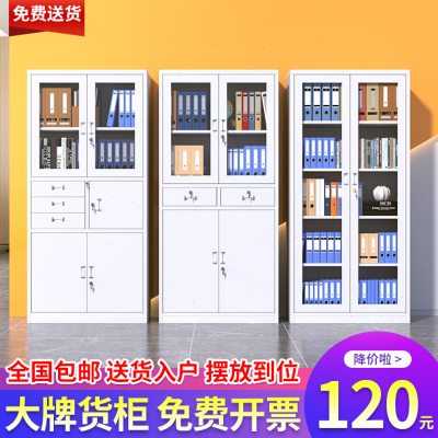 。铁皮文件柜钢制办公室凭证柜财务室档案柜带锁靠墙储物柜子资料