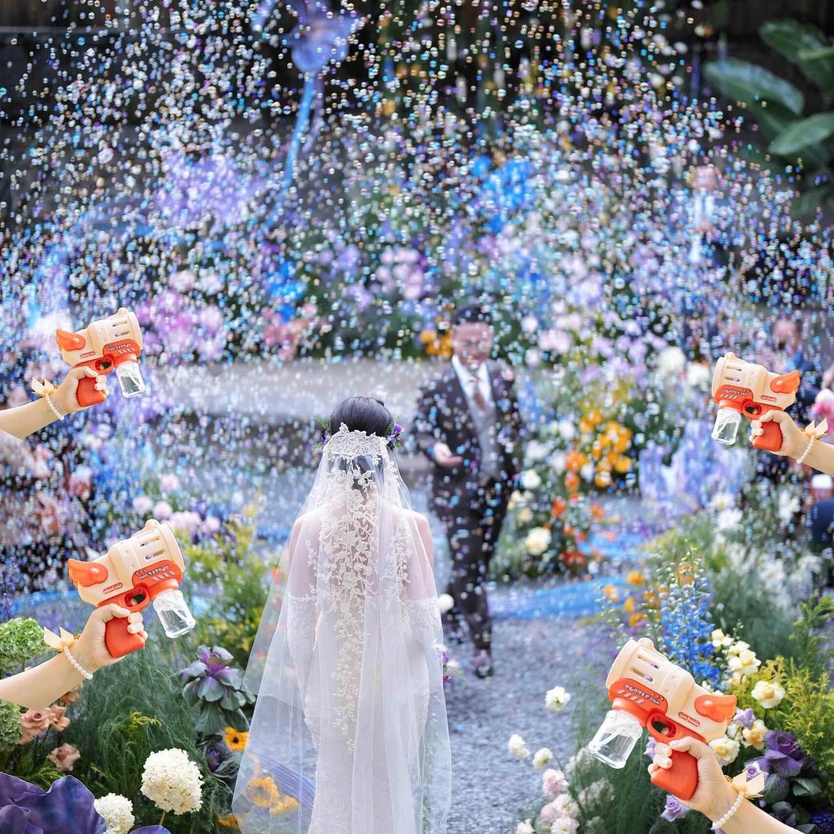 2024婚礼专用泡泡机结婚手持礼炮彩带花瓣婚庆氛围感拍照道具户外