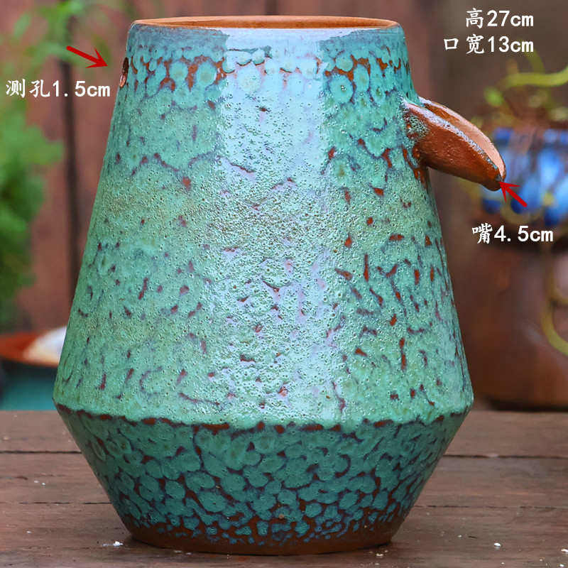 复古手工陶盆流水摆件古法养鱼庭院造景陶瓷水缸瀑布水培无孔花盆,鲜花速递/花卉仿真/绿植园艺,花盆,淘宝优惠券,粉丝福利购,淘宝优惠卷