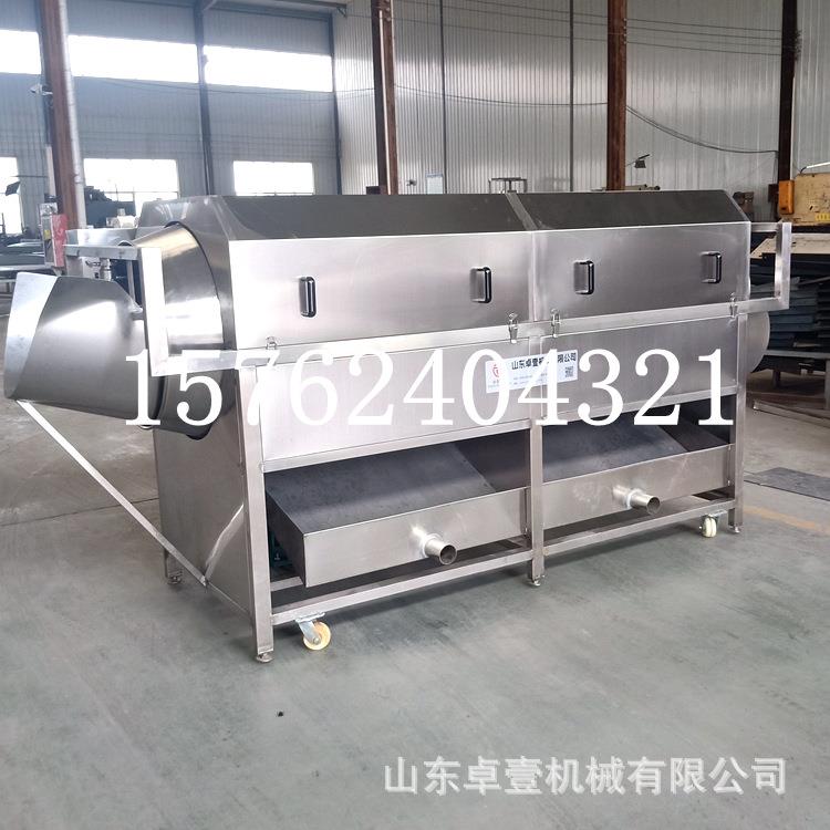 螺旋式清洗机工业毛刷滚筒洗刷机蔬菜回转清洗核桃仁去皮机自动化