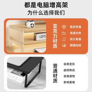 桌面置物架家用办公室垫高笔记本支架 亚克力显示器电脑增高架台式