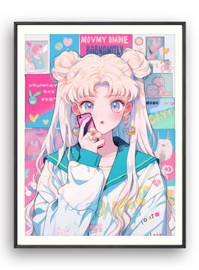 艺术家麋鹿的巧克力《美少女战士14》限量版画卧室客厅玄关挂画