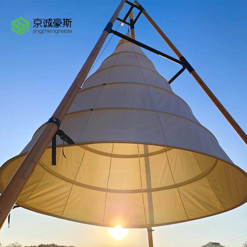 野奢营地灯笼帐篷圆JCHS-D5锥户地外野营形露营休闲网卡红打帐篷