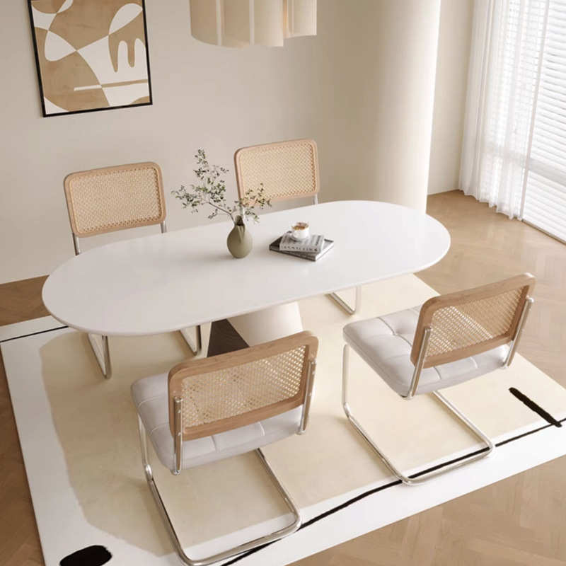 8风米桌子吃饭水磨石小户型现代1家用简约.餐桌板奶油北欧岩饭桌