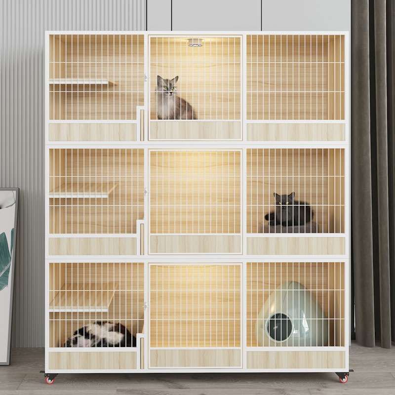 猫笼殖柜产房自由猫窝实木猫别墅猫笼大厂家繁育猫猫房子三层空间