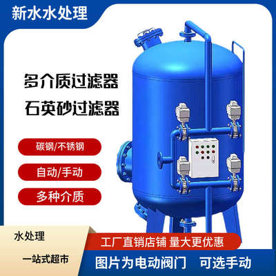 井水地下水发黄除铁锰锰砂罐多介质过滤器石英砂活性炭水处理设备
