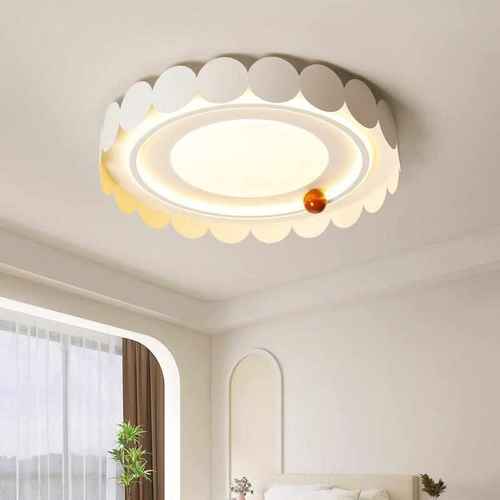 奶油风卧室吸顶灯极简圆形主卧房间灯超薄现代简约护眼温馨书房灯