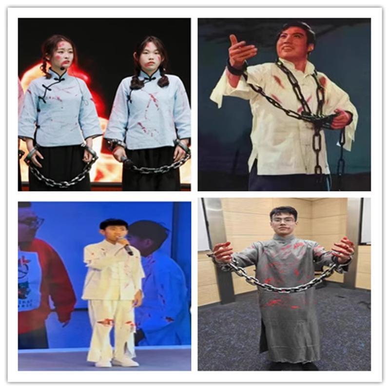 囚犯刑场血衣白色带血被捕地下党员刘胡兰红岩李大钊舞台演出服装