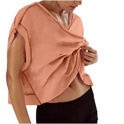Women's Open Back Workout Tops Backless Athletic Shirts Casu