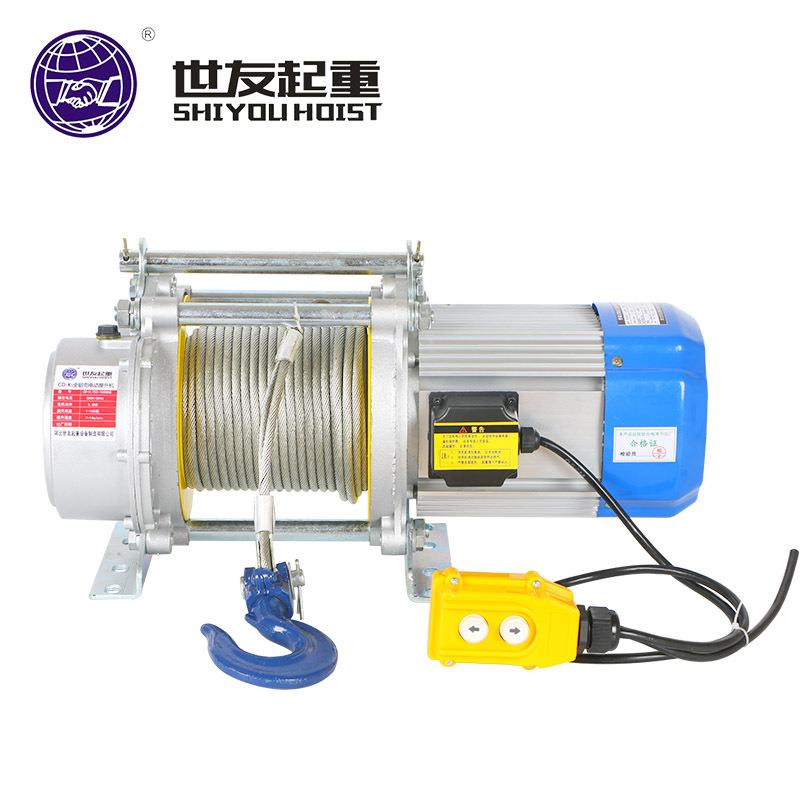 现货提升机22V用小家型铝壳快速起重机电动220V1吨3葫芦1吨0卷扬