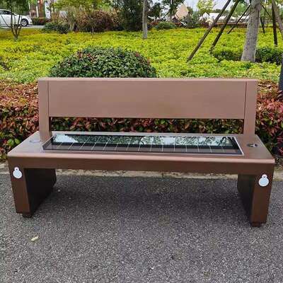 公园智慧座椅带靠背太阳能座椅休闲长椅音响无线充电光伏智能座椅