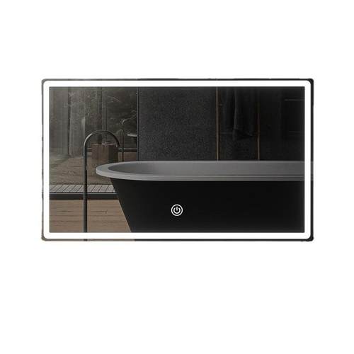 酒店程led智能镜带灯发子壁挂防雾方镜触摸光屏卫生工间浴室镜