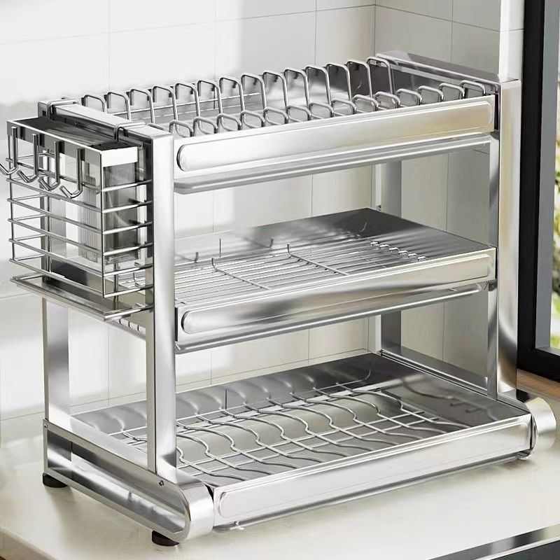 不锈钢碗架304厨房沥水晾放筷沥柜台面家用品收纳盒置物