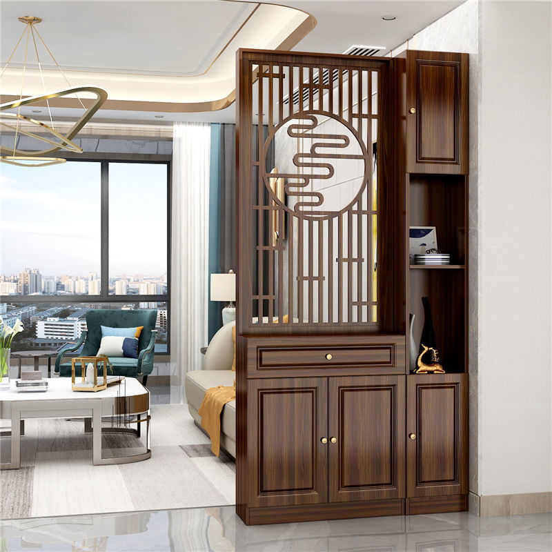 新中式玄关柜进门屏风隔断客厅入户正对门遮挡酒柜置物架简约鞋柜