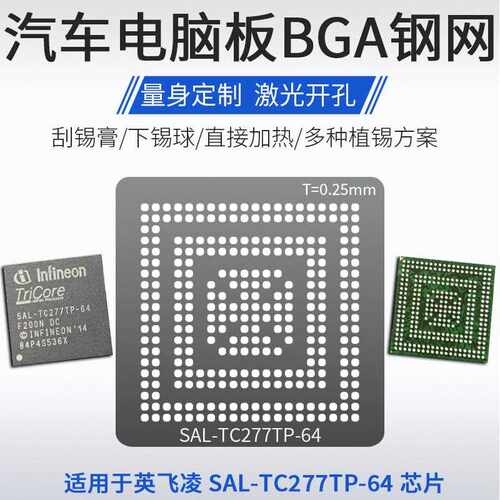 汽车IC主机板控制器BGA芯片SAL-TC277TP-64植锡网钢网SAL-TC1791S