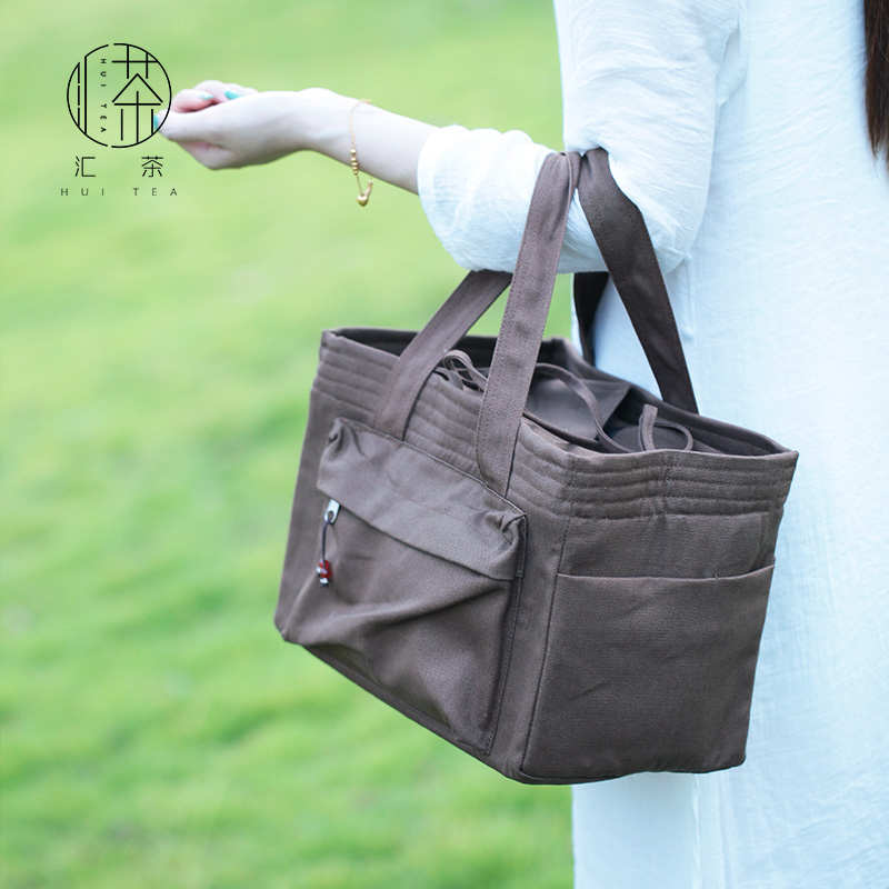 汇茶棉麻布袋旅行便捷户外收纳袋茶具杯袋茶人包箱茶道布艺大号
