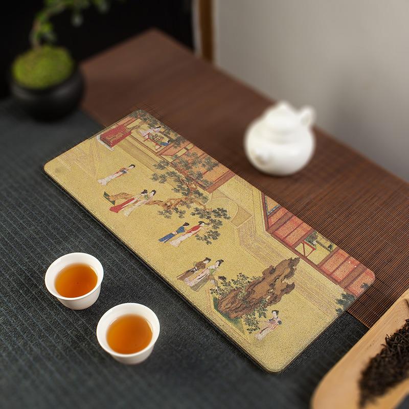 淘瓷八 创意速干吸水茶盘陶瓷干泡台茶壶托盘家用长方形轻奢现代