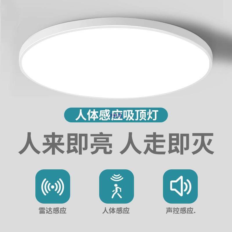 感应吸顶灯楼道楼梯走廊过道灯红外人体雷达感应灯智能声控灯