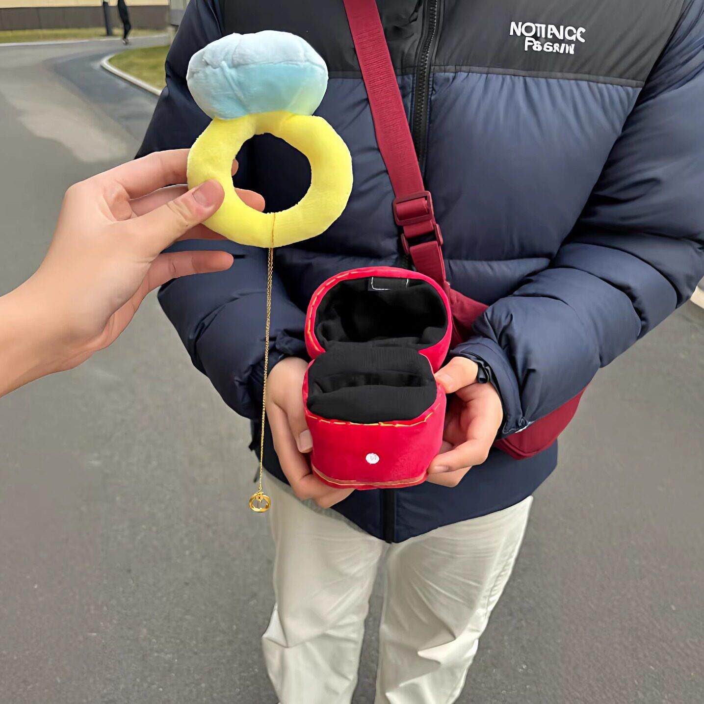 超大惊喜盒子毛绒钻石戒指盒可藏项链求婚表白情人节春节送女朋友