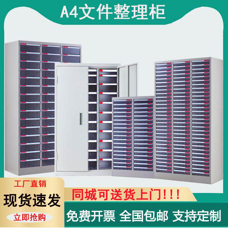 a4文件柜32抽公效率柜54抽透明财务资料收纳凭证柜铁皮柜包邮