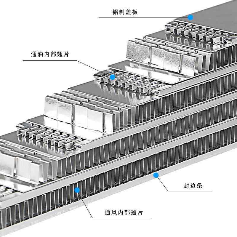 螺杆式空机散热器翅式换压热器压缩机铝板换热制板微Y-3通道油冷