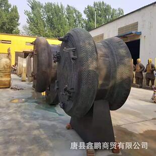 户外大型铸铜鼓雕塑广西壮族铜鼓仿古青铜鼓景区广场铜雕摆件