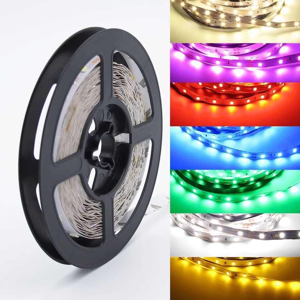 led灯带 12v2835rgb软灯条 贴片彩色跑马灯展柜灯条车载装饰灯