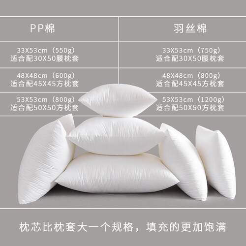 现货家用PP棉沙发抱枕枕芯床头靠垫靠枕沙发垫抱枕套跨境