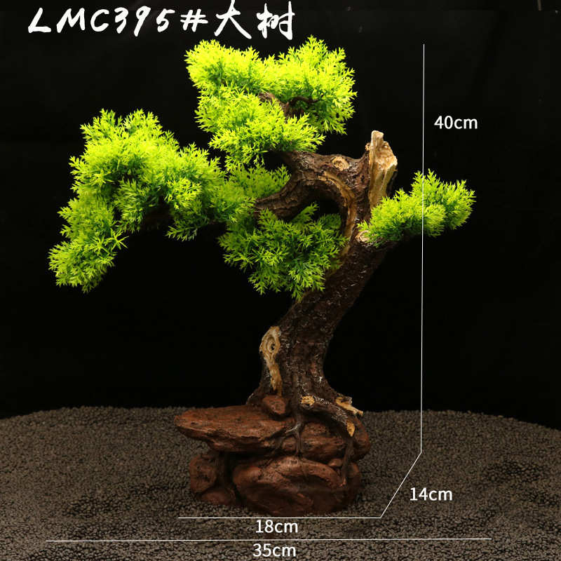 工厂直销 仿真迎客松桌面景观造景植物创意园艺花卉假树鱼缸摆件
