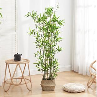 仿真竹子室内装 饰竹造盆栽风加外bzl694 饰假竹子隔断屏挡墙景室装