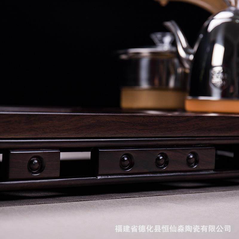 大号黑檀木长方形茶盘家用带电磁炉全自动一体实木茶台茶具套装