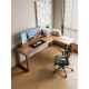 纯实木口字腿转角书桌家用L型电脑桌办公写字学习桌卧室工作台
