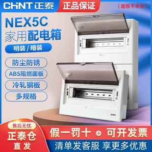正泰配电箱家用成品明装回路箱暗装NEX5冷轧钢220v家用成套电线盒