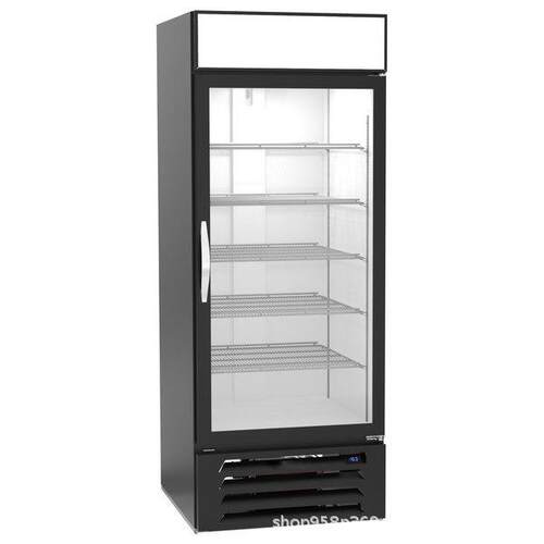 360L单门饮料便利店展示柜风冷啤酒柜黑色冷藏柜保鲜110~220V冰箱