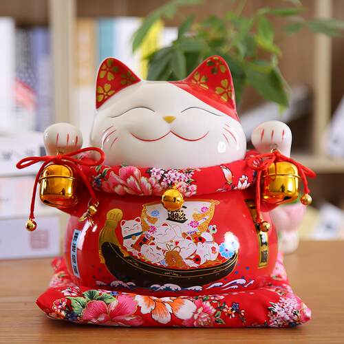 猫摆件开业大小号陶瓷存钱罐店铺前台家居客厅装饰发财猫王之