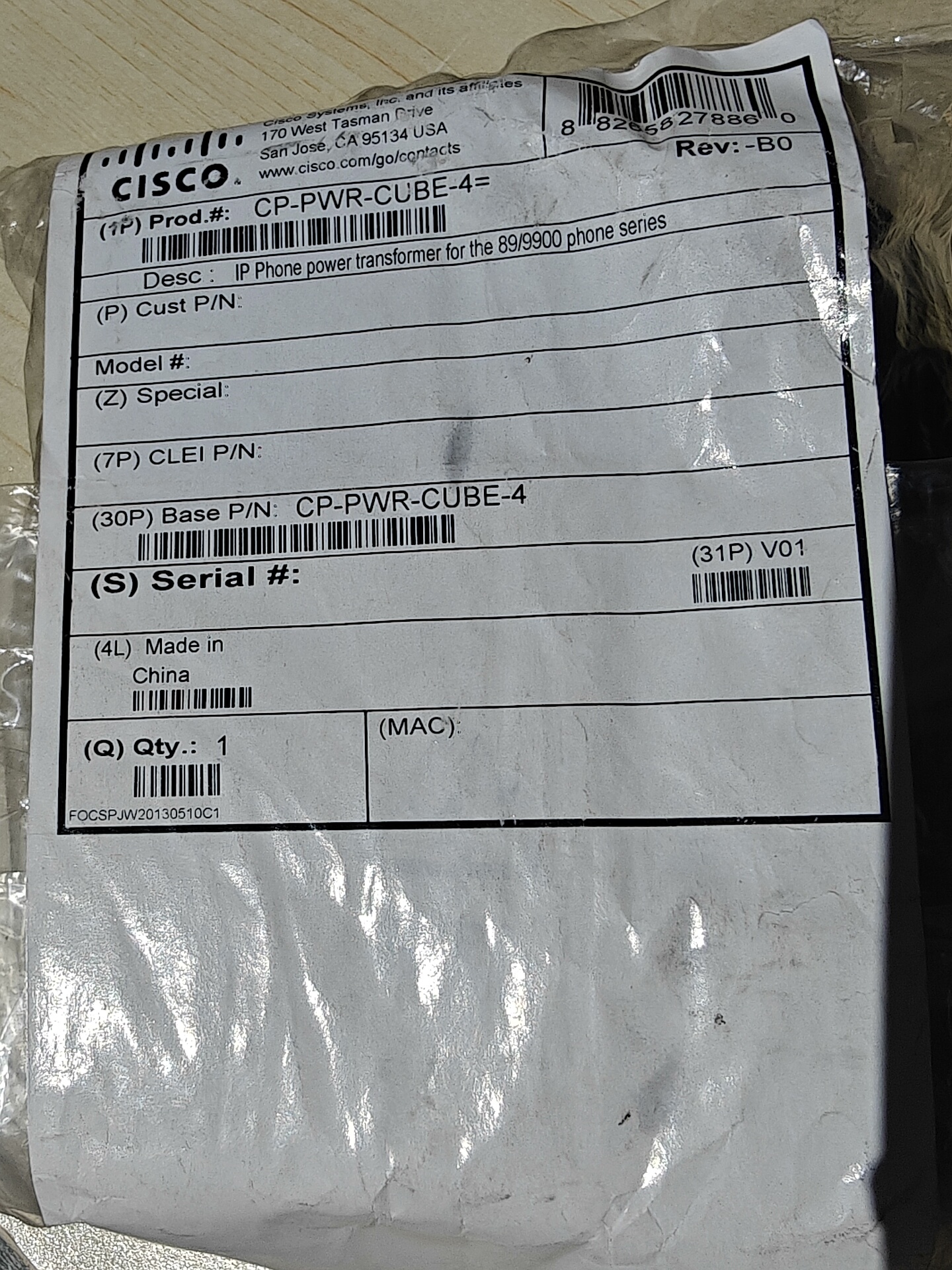 思科cp-pwr-cube-4电源适配器48v0.917a思