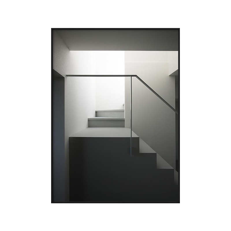 大幅黑白灰工业风北欧装饰画现代轻奢建筑别墅挂画客餐厅玄关壁画图片