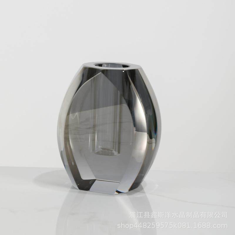 轻奢几何水滴花器直播间民宿ktv酒店书房客厅玄关桌面水晶工艺品