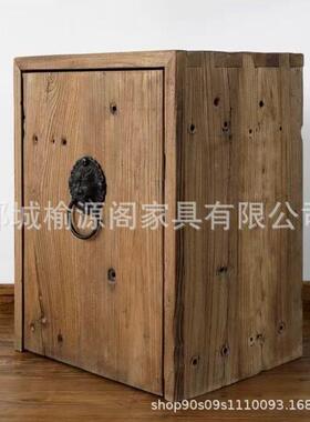 老榆木理斗柜用实木复古风化简约餐边柜客厅实物77771木多功能整