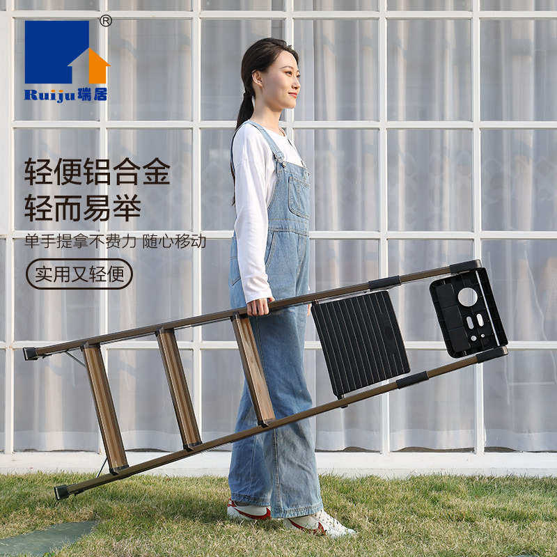 瑞居家用折叠人字梯铝合金加厚室内扶梯多功能加宽踏爬梯带工具盒,居家日用,家用梯,淘宝优惠券,粉丝福利购,淘宝优惠卷