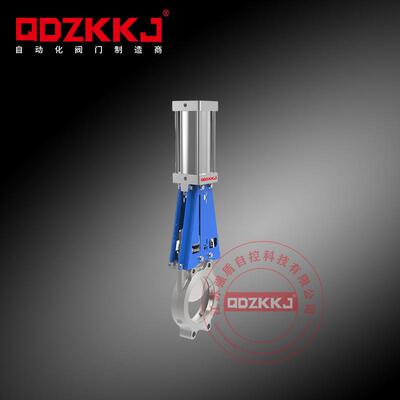 304不锈钢气动刀型闸阀PZ673H-16P气动插板阀浆料阀 DN200