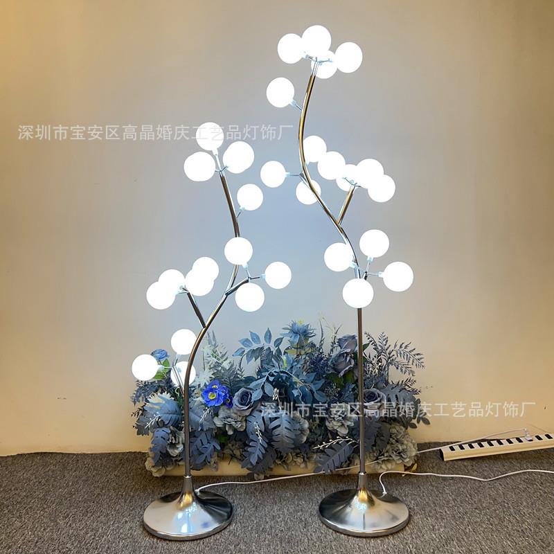 婚礼布庆置装路饰灯1头棉花树引BUN舞台摆件泡泡灯铁艺电镀婚路引