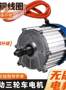 电动三轮车电机纯铜马达老人代步车永磁无刷马达48v60v1200w1500w