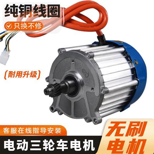 电动三轮车电机纯铜马达老人代步车永磁无刷马达48v60v1200w1500w