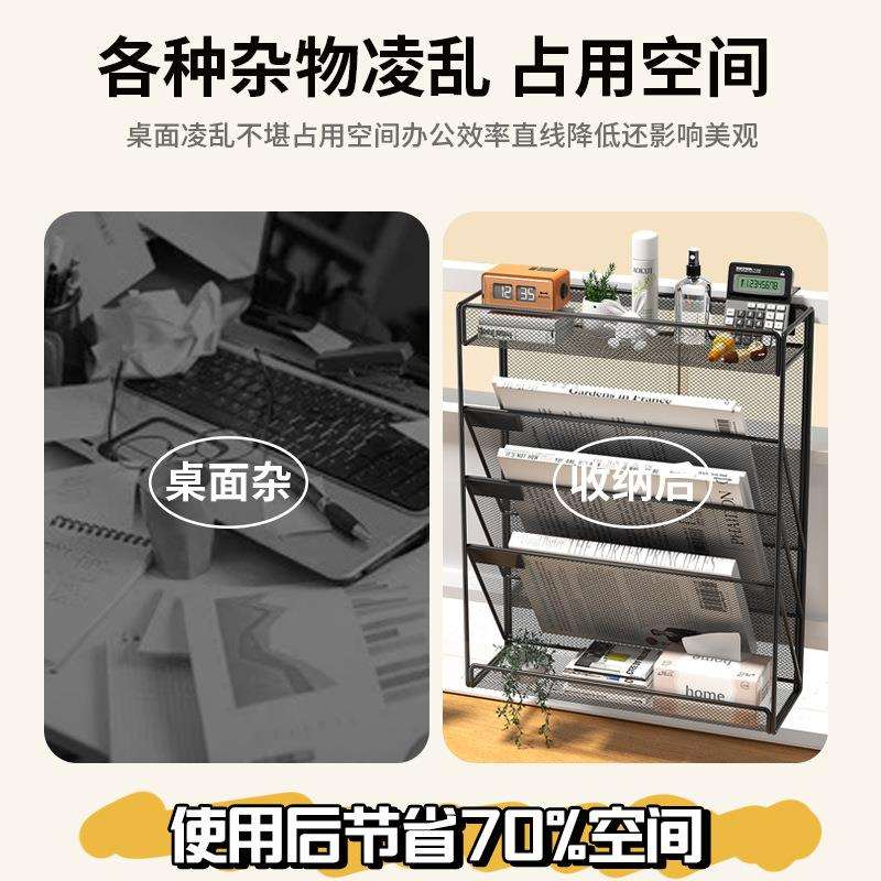 隆泽金属壁挂式文件架资料整理办公室桌面文件悬挂置物架挂墙文件